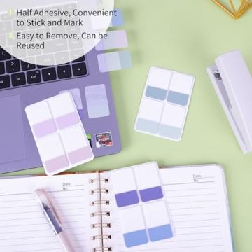 EOOUT 480 Pieces Sticky Tabs, Writable and Repositionable Filing Tabs Flags for Documents Notebooks Classification Aesthetic Office School Supplies