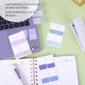 EOOUT 480 Pieces Sticky Tabs, Writable and Repositionable Filing Tabs Flags for Documents Notebooks Classification Aesthetic Office School Supplies