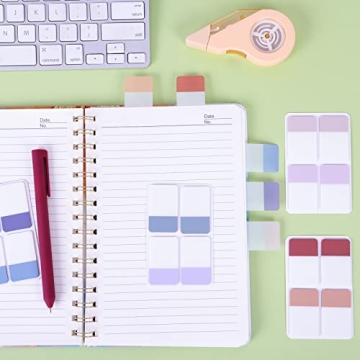 EOOUT 480 Pieces Sticky Tabs, Writable and Repositionable Filing Tabs Flags for Documents Notebooks Classification Aesthetic Office School Supplies