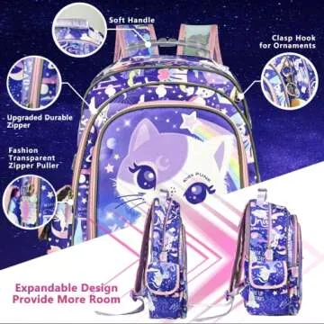 Cute Cat Girls Backpack for School - Durable and Functional