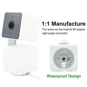 LEFXMOPHY 2-Pack 20ft Power Cord for Wyze Cam Pan V3 - USB A to Micro, Right Angle Design