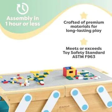 KidKraft Building Bricks Play N Store Table for Kids