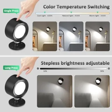 Lightbiz LED Wall Sconces with Remote Control and Battery