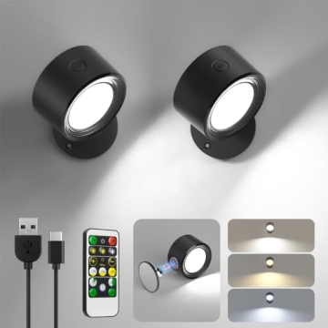 Lightbiz LED Wall Sconces with Remote Control and Battery