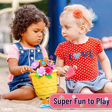 FUNZBO Flower Garden Building Toys - Spring Toys for Age 3 4 5 6 7 Years Old Toddler Girl, STEM Mont...