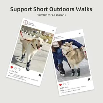 PUPTECK Anti-Slip Dog Socks with Double Sides Grips for Small Medium Large Dogs Hardwood Floors Prevents Licking, Dog Shoes for Hot Pavement Traction Control Paw Protector for Senior Dogs, Grey L