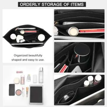 LOUKAYCCI Felt Purse Organizer Insert for Longchamp Le Pliage L Handbag Insert (Large, Black)