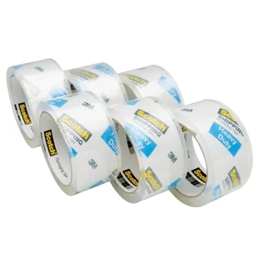 Scotch Heavy Duty Shipping Packing Tape, 6 Rolls for Easy Sealing