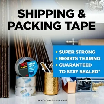 Scotch Heavy Duty Shipping Packing Tape, 6 Rolls for Easy Sealing