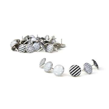 U Brands Fashion Steel Push Pins, Black White & Gray Fashionable Assorted Colors, 54 Count - 575U06-24
