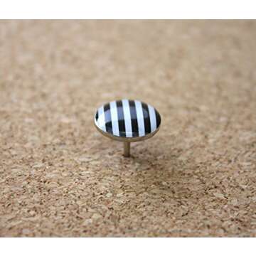 U Brands Fashion Steel Push Pins, Black White & Gray Fashionable Assorted Colors, 54 Count - 575U06-24