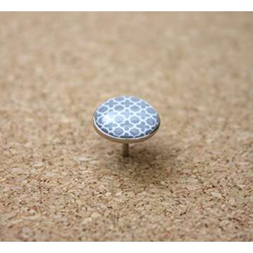 U Brands Fashion Steel Push Pins, Black White & Gray Fashionable Assorted Colors, 54 Count - 575U06-24