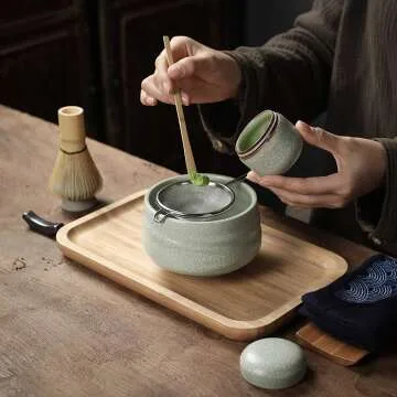 TEANAGOO Matcha Tea Set - Whisk, Bowl & Tray