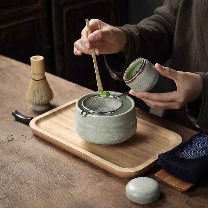 TEANAGOO Matcha Tea Set - Whisk, Bowl & Tray