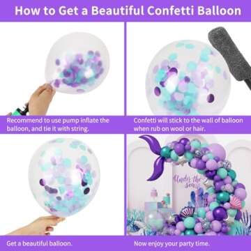 HOLICOLOR 136pcs Balloon Garland Kit for Party Decoration Supplies, Shell Balloons for Purple Birthday Party Baby Shower Decoration