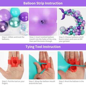 HOLICOLOR 136pcs Balloon Garland Kit for Party Decoration Supplies, Shell Balloons for Purple Birthday Party Baby Shower Decoration
