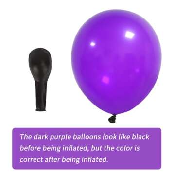 HOLICOLOR 136pcs Balloon Garland Kit for Party Decoration Supplies, Shell Balloons for Purple Birthday Party Baby Shower Decoration