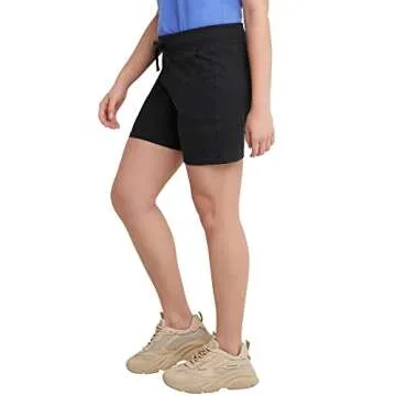 Hanes Women's Pocket Drawstring Cotton Inseam Shorts - Comfortable & Versatile