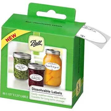 Jarden Ball Dissolvable Canning Labels - Easy to Use & Eco-Friendly