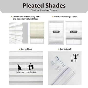 DEZ FURNISHINGS Cordless Pleated Shade - Light Filtering & Stylish