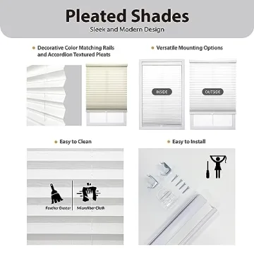 DEZ FURNISHINGS Cordless Pleated Shade - Light Filtering & Stylish