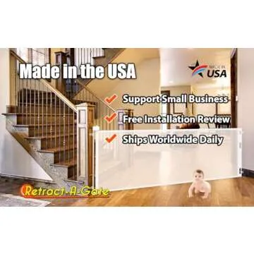 Retract-A-Gate 52" White: Original USA Made Safety Gate