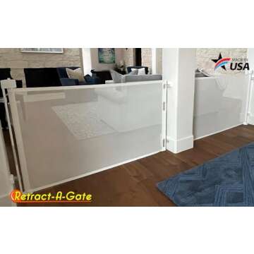 Retract-A-Gate 52" White: Original USA Made Safety Gate