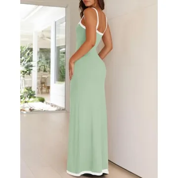 ZESICA Summer Maxi Dress - Spaghetti Straps & Sleeveless Elegance