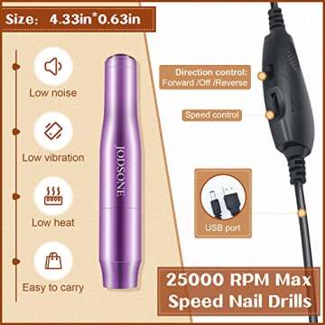 JODSONE 32 Color Gel Nail Polish Kit with U V Light and Nail Drill No Wipe Base Coat Top Coat Gel Polish Nail Kit All Kinds of Professional Manicure Tools