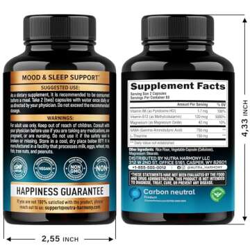 GABA L-Theanine 900 mg Capsules - Relax & Support Mood Naturally