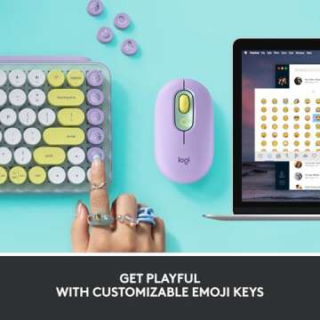 Logitech POP Keys Mechanical Wireless Keyboard with Customizable Emoji , Durable Compact Design, Bluetooth or USB Connectivity, Multi-Device, OS Compatible - Daydream Mint