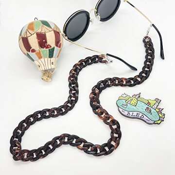 GREMAZZI 2pcs Eyeglass and Mask Chains for Women - Acrylic Sunglasses Strap Holder - Mask Lanyard Fa...