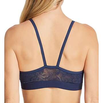 Maidenform Women's Stretch Lace Triangle Wireless Bralette, DMSLTB, Black, S