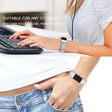 Stylish WOCOOL Adjustable Metal Band for Charge 2