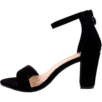 TOP Moda TRENDSup Women Stylish Heels Ankle Straps and Zipper Closure Open Toes Sandals With Medium ...