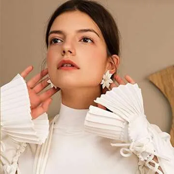 KaFu Dangle Flower Earrings for Women - Statement Jewelry