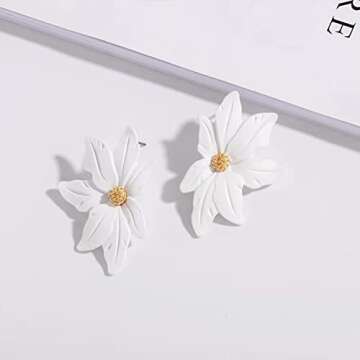 KaFu Dangle Flower Earrings for Women - Statement Jewelry