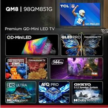 TCL 98-Inch QM85 QLED 4K Smart TV with Google TV