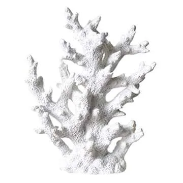 Artificial Coral Ornament Underwater Sea Plants Decorations Craft Resin Aquarium Plants Coral Fish Tank Decorations - White