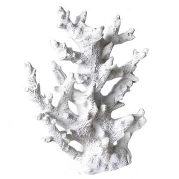 Artificial Coral Ornament Underwater Sea Plants Decorations Craft Resin Aquarium Plants Coral Fish Tank Decorations - White