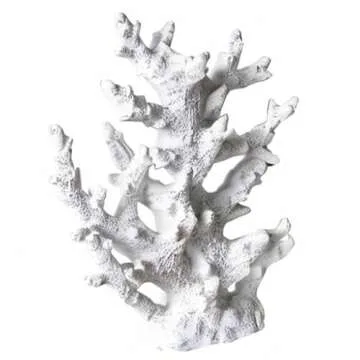 Artificial Coral Ornament Underwater Sea Plants Decorations Craft Resin Aquarium Plants Coral Fish Tank Decorations - White