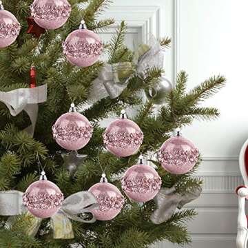 3.15Inch Clear Ornaments Balls,6pc Set Rose Gold Christmas Ball Decorations Ornaments Perfect Party Decorations Craft Transparent Ball Gifts for Wedding Party Decor (Rose Gold)