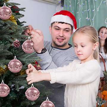 3.15Inch Clear Ornaments Balls,6pc Set Rose Gold Christmas Ball Decorations Ornaments Perfect Party Decorations Craft Transparent Ball Gifts for Wedding Party Decor (Rose Gold)