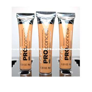L.A. Girl Pro Concealer x GC983 Fawn HD High Definition Liquid, Assortment, 0.75 Ounce, (Pack of 3)