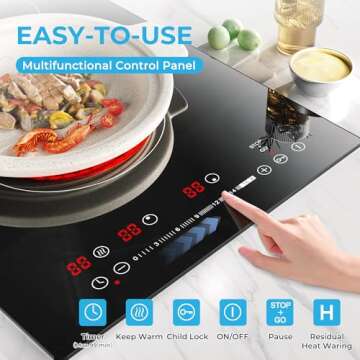 Euhomy 2 Burner Electric Cooktop - Portable & Safe Cooking Solution