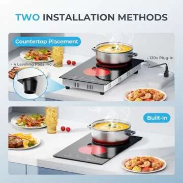 Euhomy 2 Burner Electric Cooktop - Portable & Safe Cooking Solution