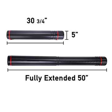 CALPALMY 2-Pack XX-Large Extendable Poster Tubes Expand from 30.5” to 50” with Shoulder Strap | ...
