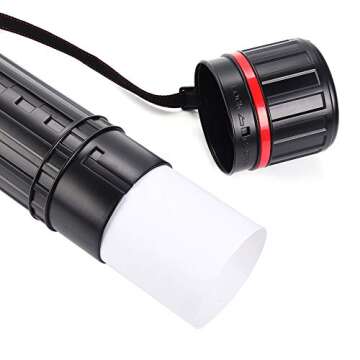 CALPALMY 2-Pack XX-Large Extendable Poster Tubes Expand from 30.5” to 50” with Shoulder Strap | Carry Documents, Blueprints, Drawings and Art | Black Portable Durable Round Storage Cases