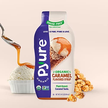 Pyure Organic Sugar Free Caramel Syrup, Vegan Keto Delight
