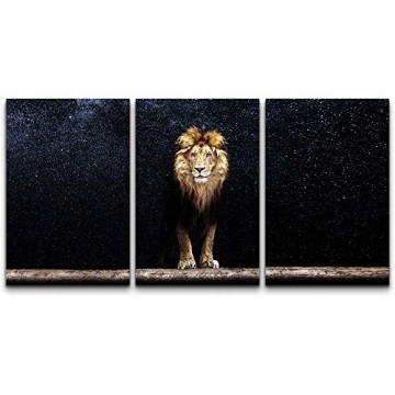 SIGNFORD Lion Portrait Canvas Wall Art Set - 3 Panels